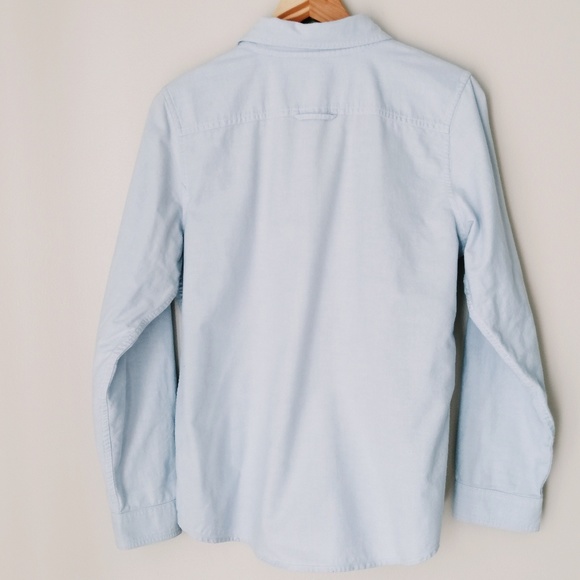 100% Cotton Button Up Blouse Blue LL Bean - Picture 3 of 4